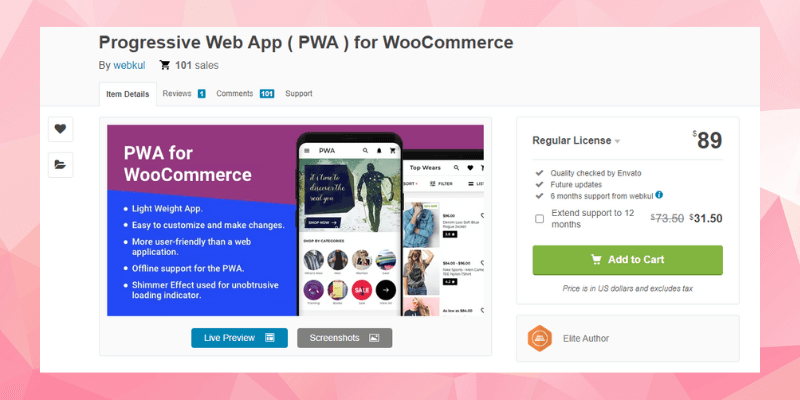 PWA pour WooCommerce par Webkul