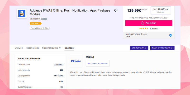 Advance PWA par Webkul