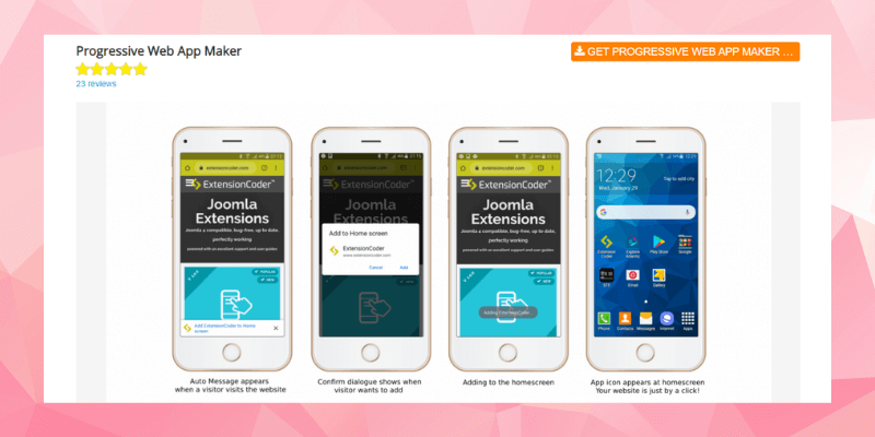 Créateur d'applications Web progressives (PWA) par Joomla !