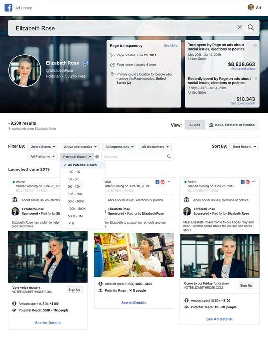 Facebook-Werbebibliothek