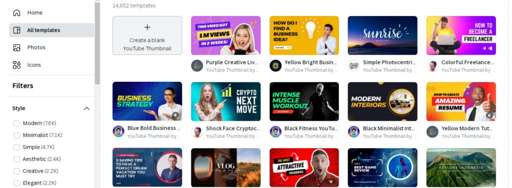 YouTube用Canva