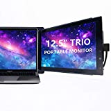 適用於筆記本電腦的 Trio 便攜式顯示器，12.5 英寸全高清 IPS 顯示屏，適用於雙三重筆記本電腦顯示器屏幕，雙面滑動，USB A/Type-C 即插即用顯示器，適用於 13”-17” 筆記本電腦（1x 12.5 顯示器）