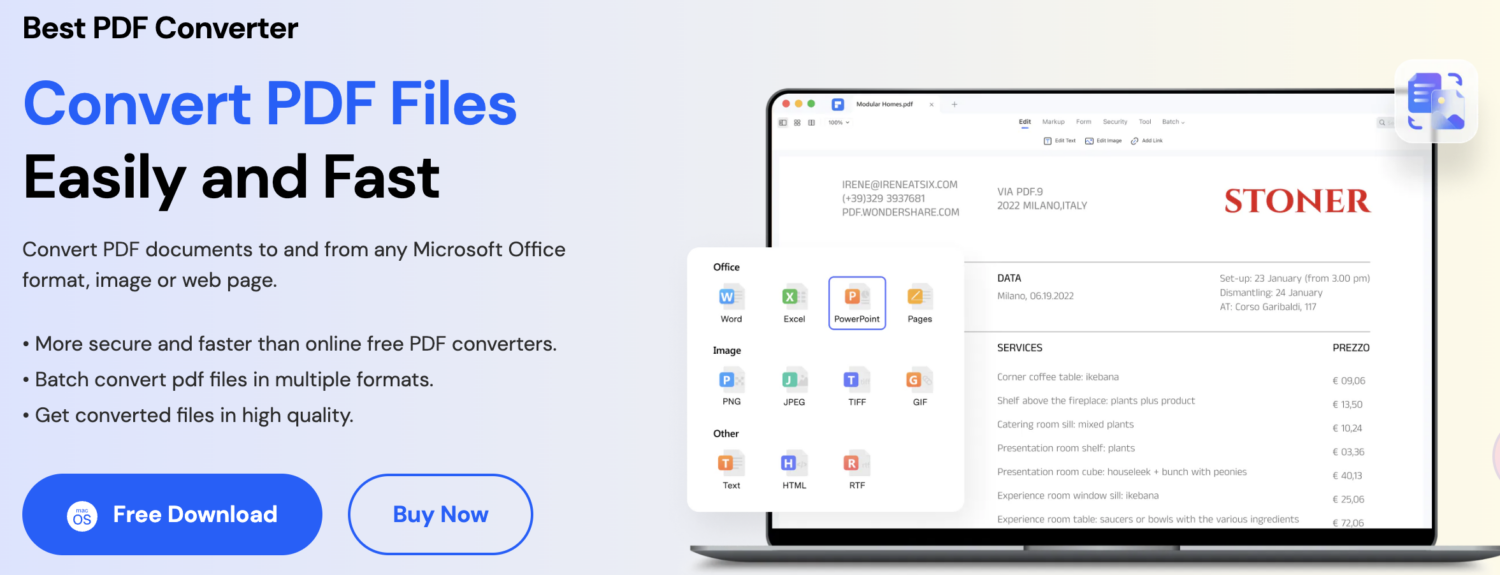 Convertitore PDF Wondershare