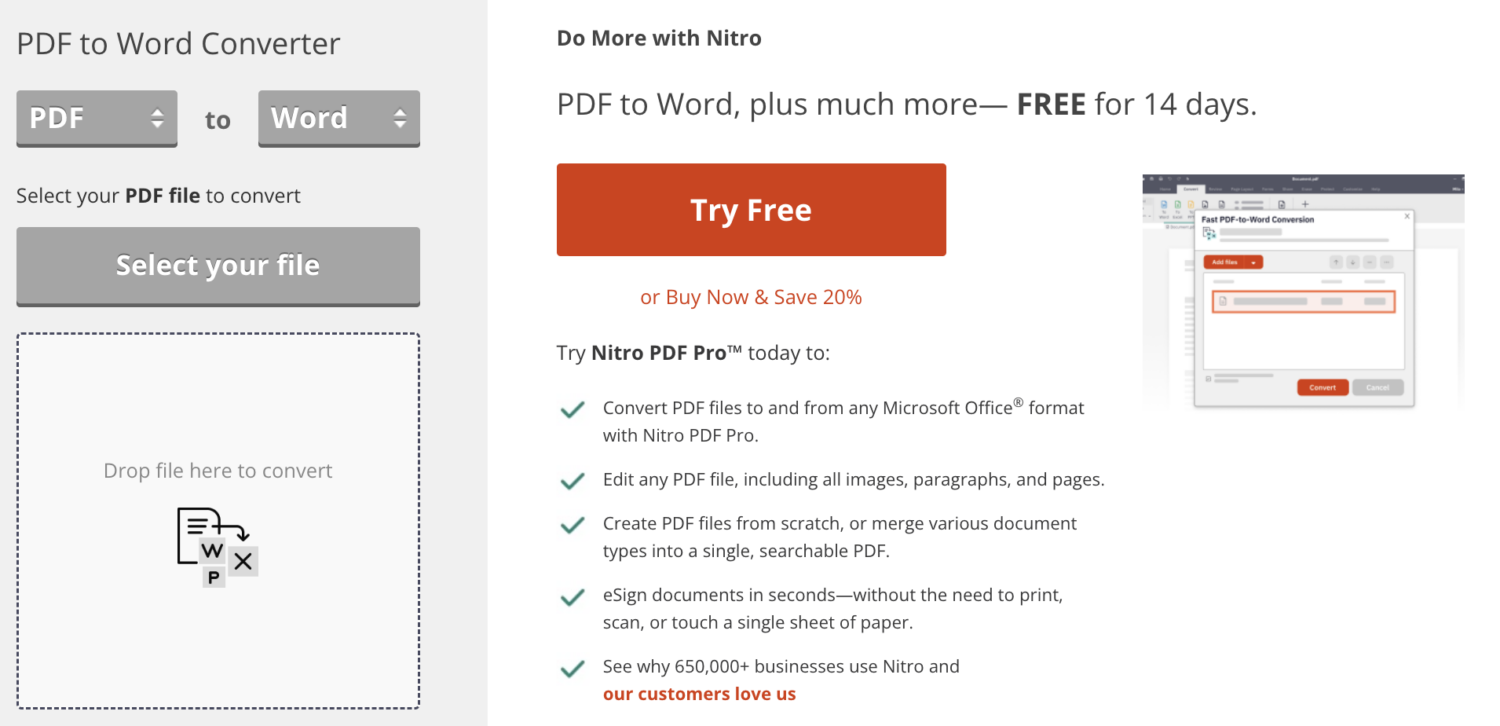 Nitro da PDF a Word