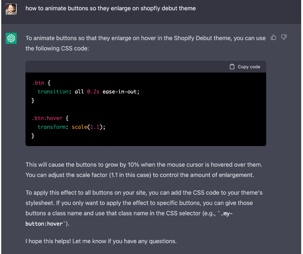 Exemples ChatGPT pour l'écriture de code - 50 meilleurs exemples ChatGPT