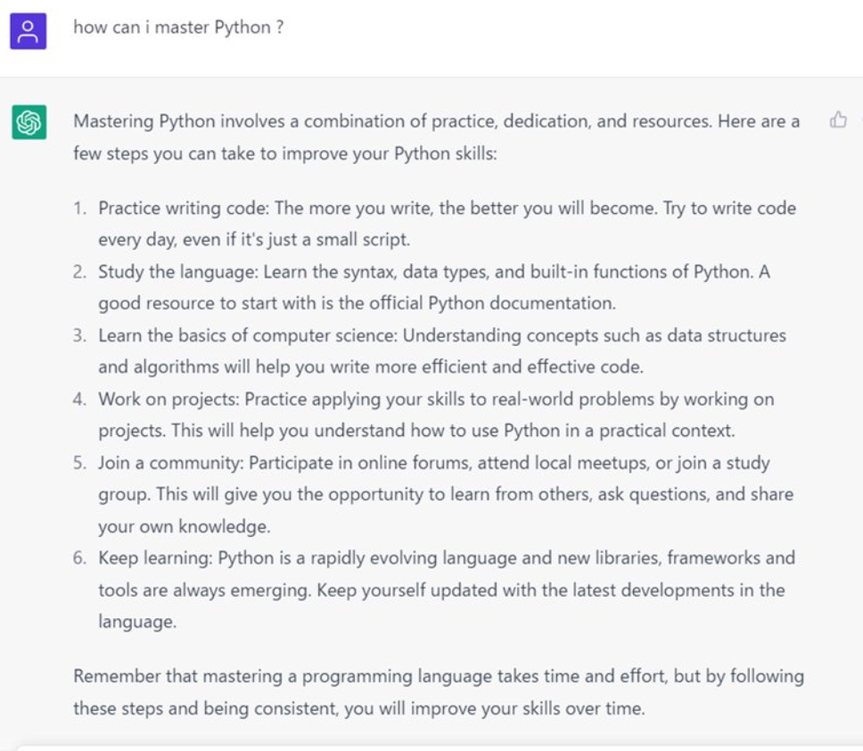 Exemples ChatGPT en Python - 50 meilleurs exemples ChatGPT