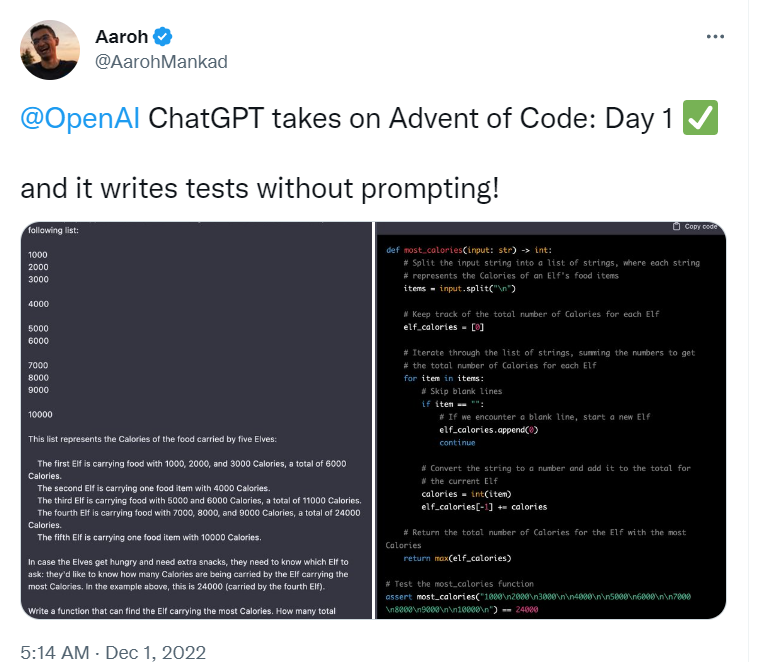 Exemples ChatGPT pour l'écriture de code - 50 meilleurs exemples ChatGPT