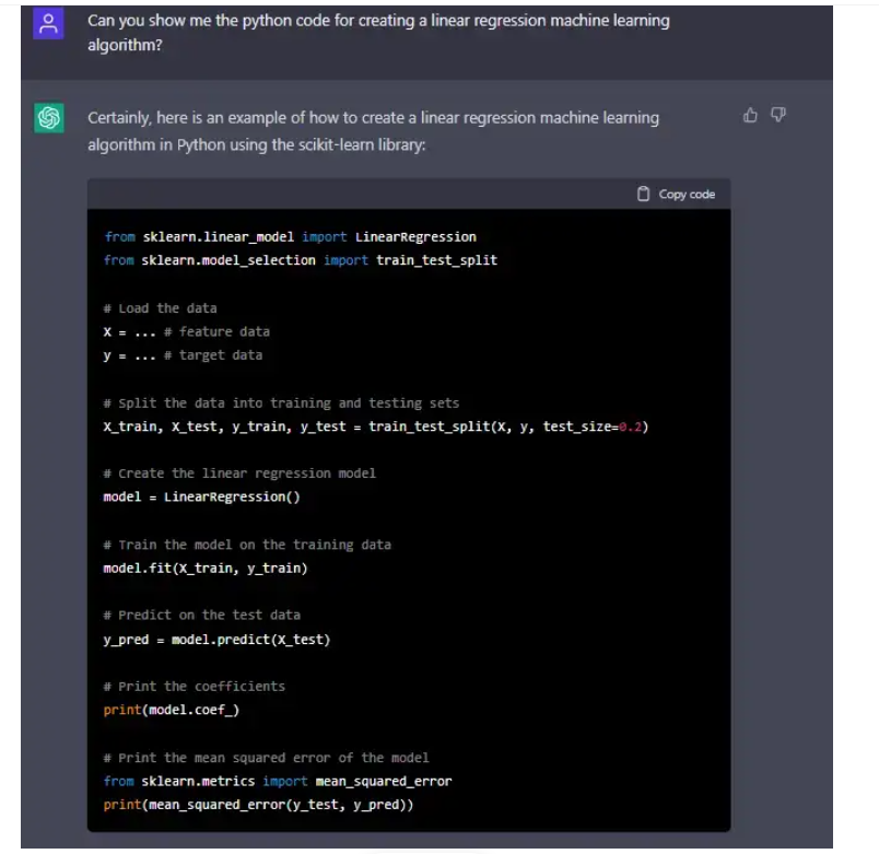 Exemples ChatGPT en Python - 50 meilleurs exemples ChatGPT