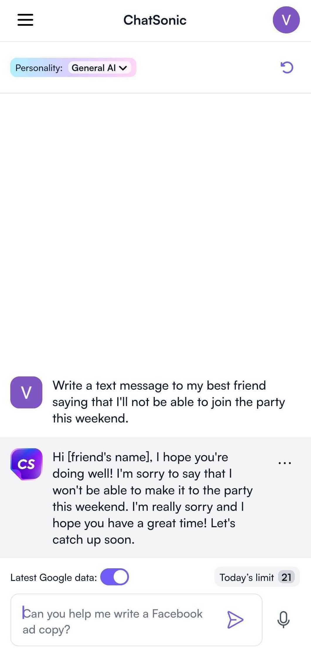 ChatSonic AI: aplicación móvil ChatGPT