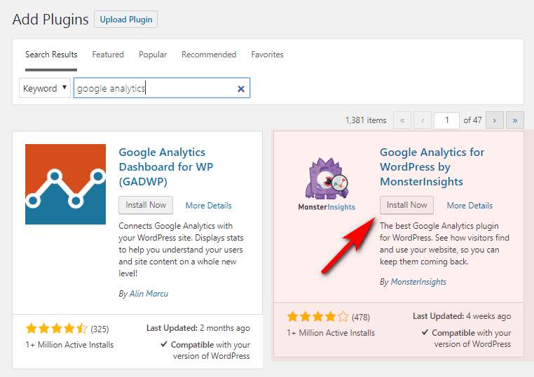 如何將谷歌分析添加到 WordPress? 10 Search Google analytics plugin