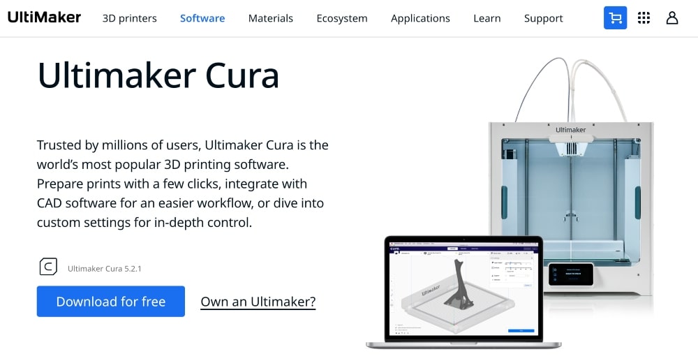 Witryna Ultimaker Cura