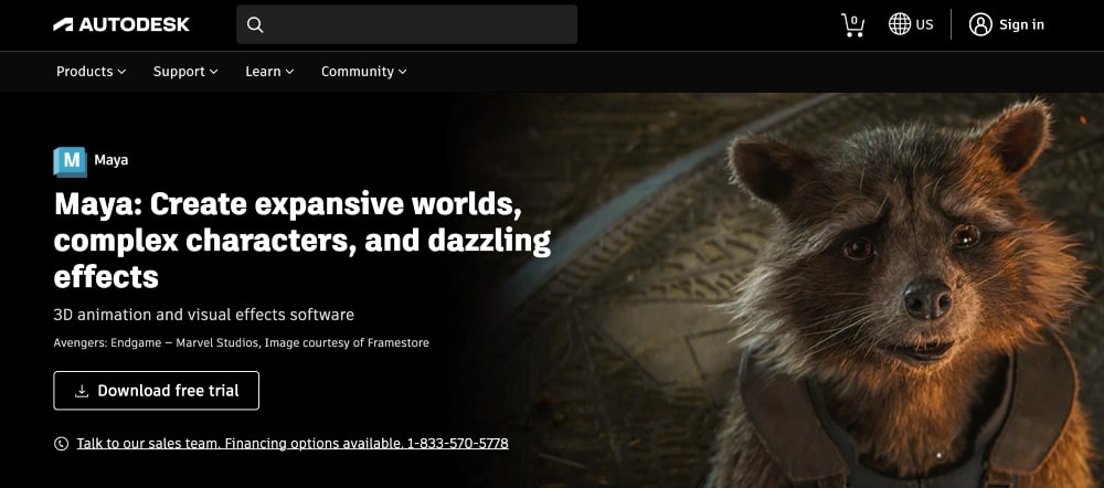 Witryna AutoDesk Maya