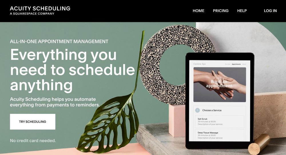 Site-ul web AcuityScheduling