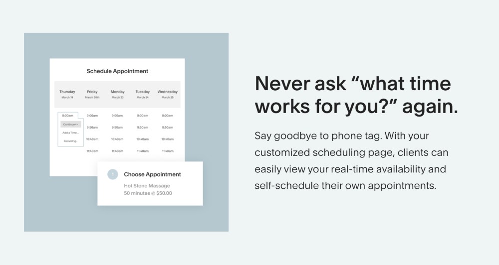 Caracteristici AcuityScheduling