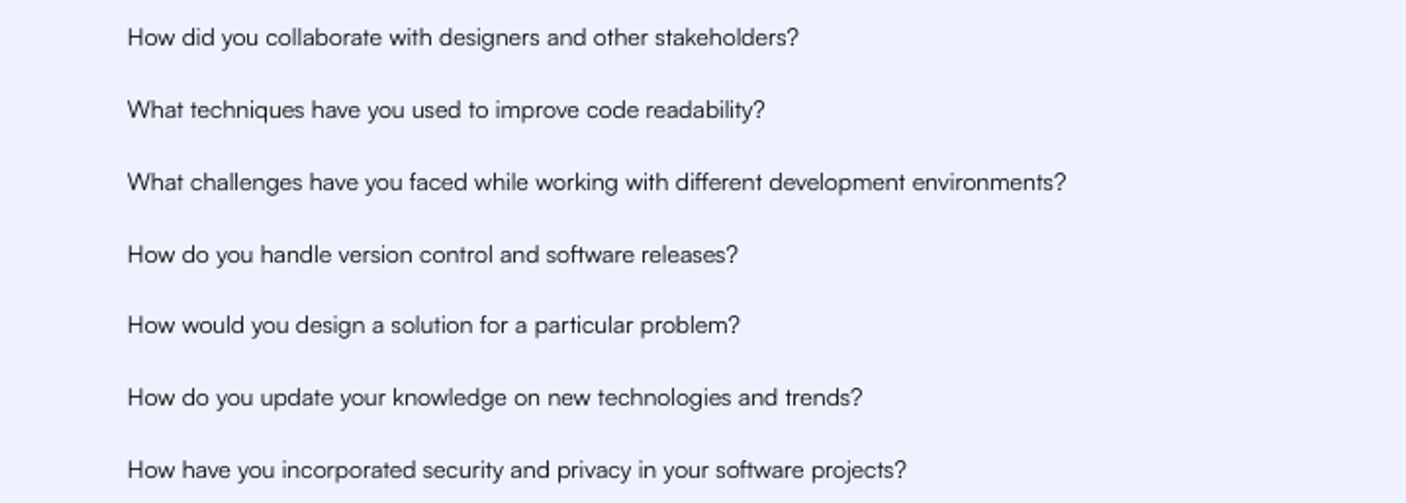 Solicitação do ChatGPT para perguntas da entrevista - Pesquisa de emprego