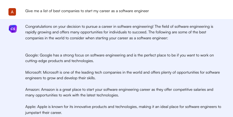 Solicitação do ChatGPT para as melhores empresas para trabalhar - Pesquisa de empregos