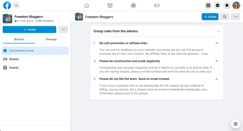 กฎของกลุ่มเฟสบุ๊ค