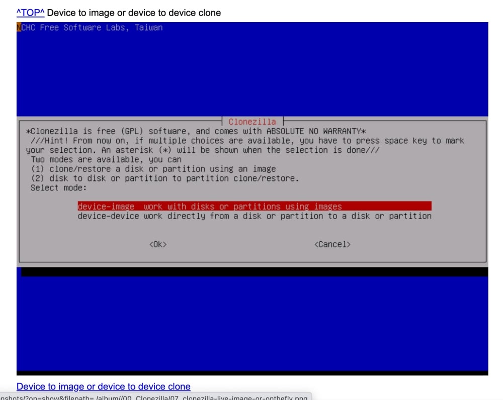 Caracteristicile Clonezilla