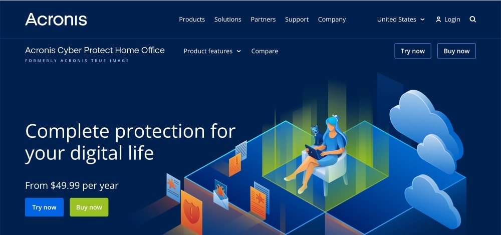 Site-ul web Acronis Cyber Protect