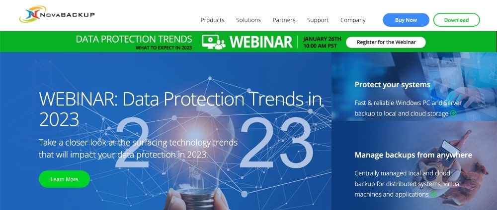 Site-ul web NovaBACKUP PC