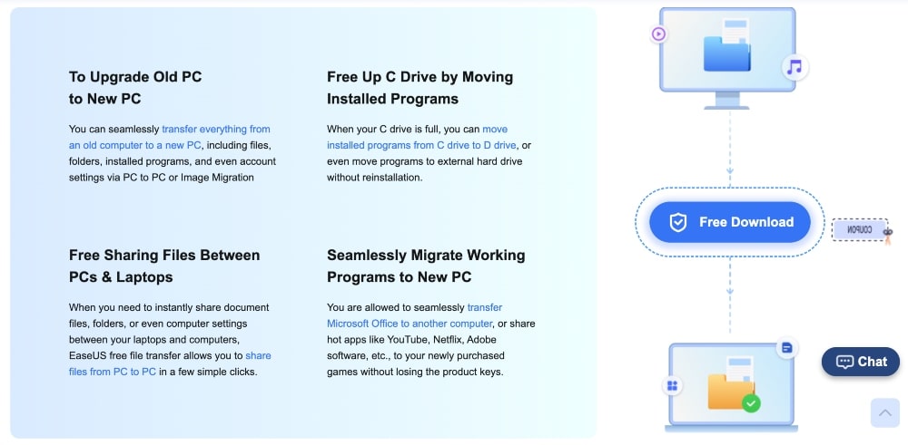 Caracteristicile EaseUS Todo PCTrans