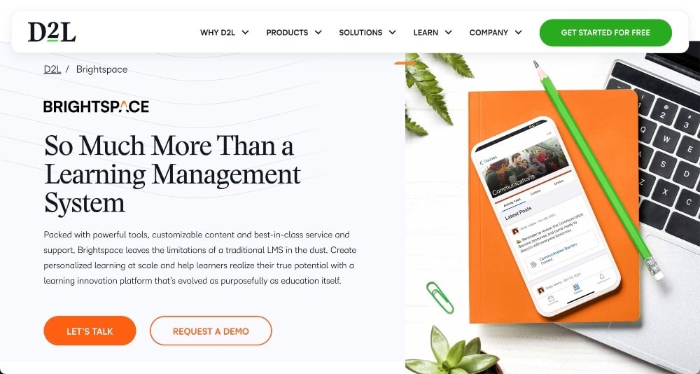 Веб-сайт D2L Brightspace