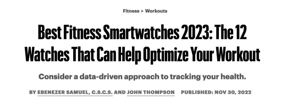 注目を集める Men’s Health のオンライン記事のスクリーンショット