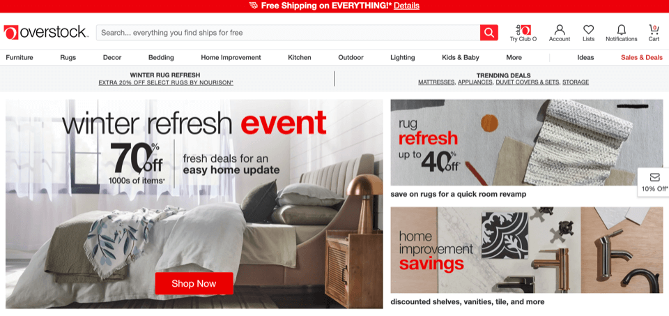 Headless Homepage für ein Möbelhaus