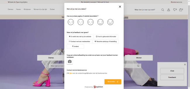 Umpan balik situs web De Bijenkorf