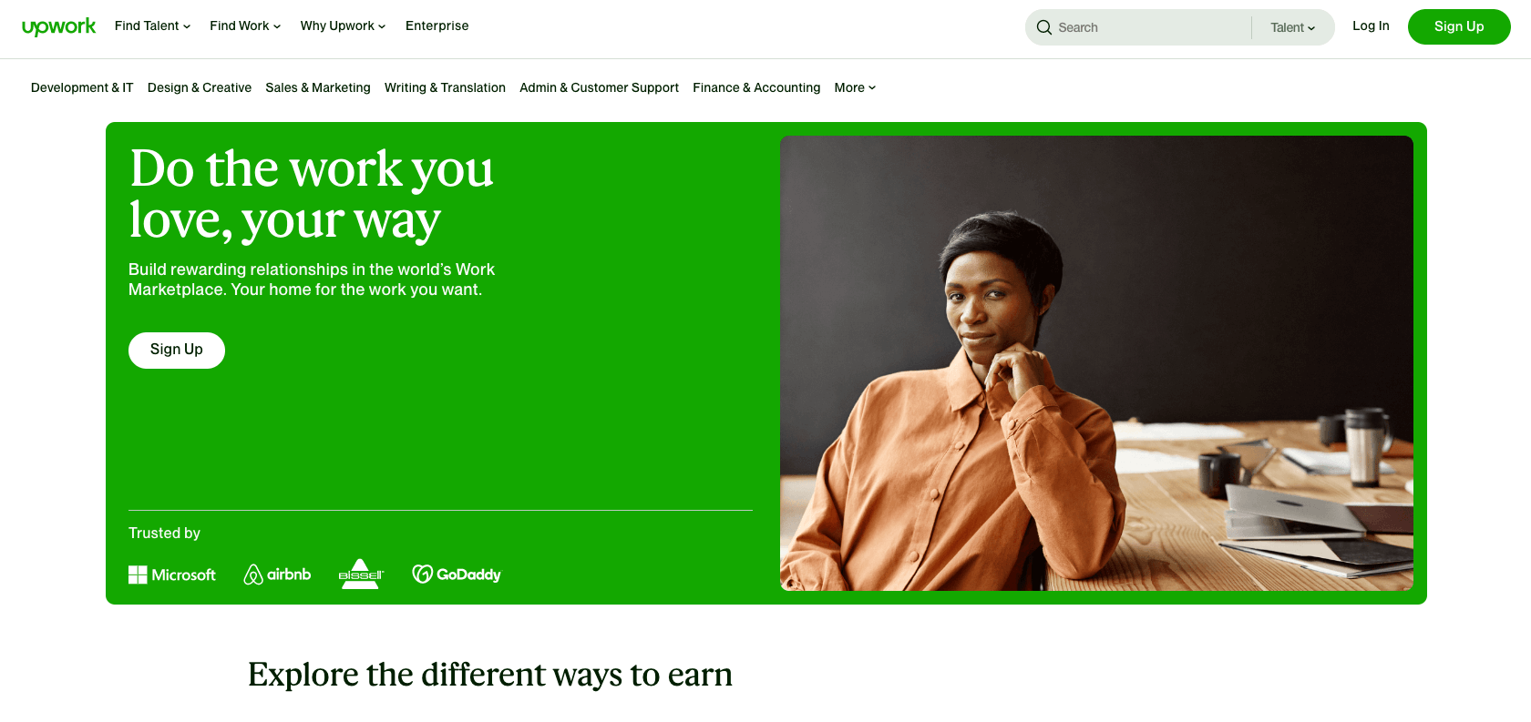 Halaman Beranda Upwork