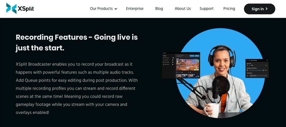 XSplit ブロードキャスターの機能