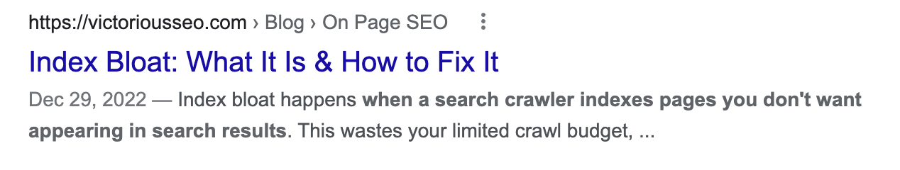 exemple de type de schéma de fil d'Ariane dans les SERP