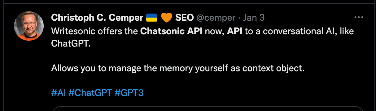 ChatGPT API の使用例