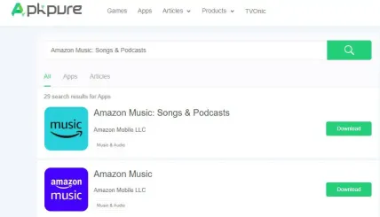 Apkpure の Web サイトにアクセスして、Google Play から apk をダウンロードします。
