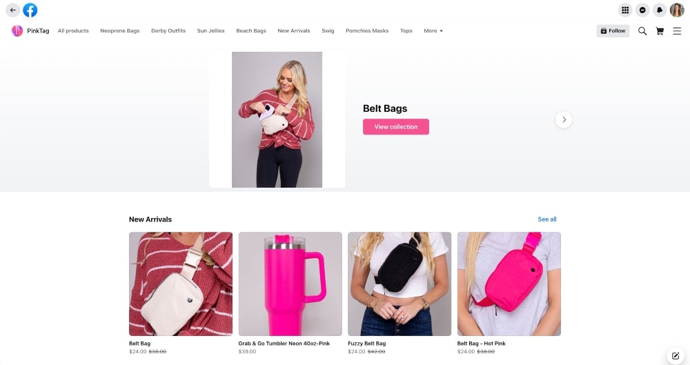 Contoh toko Facebook