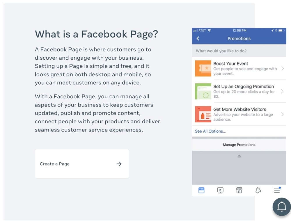 halaman Facebook tentang