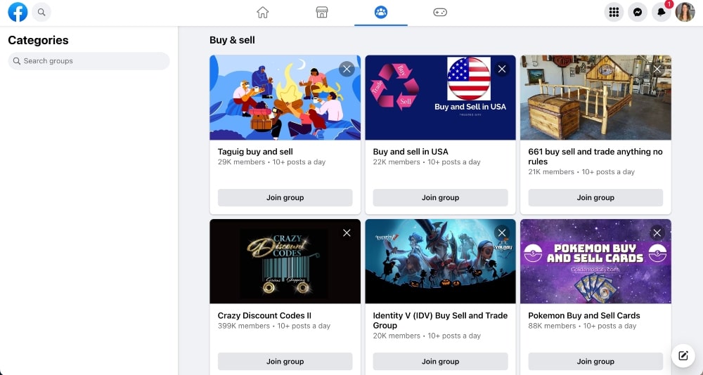 Grup jual beli Facebook