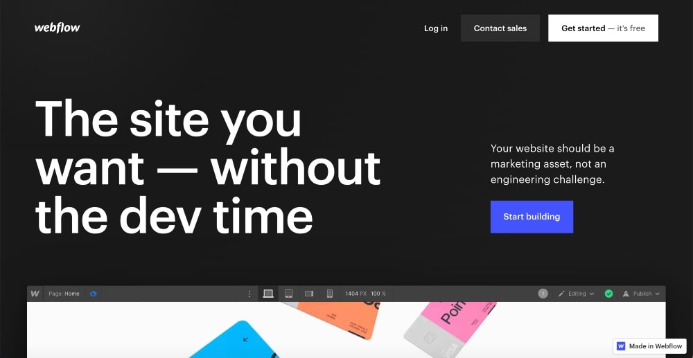 ウェブフローのウェブサイト