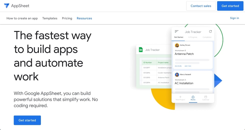 Google AppSheet ウェブサイト