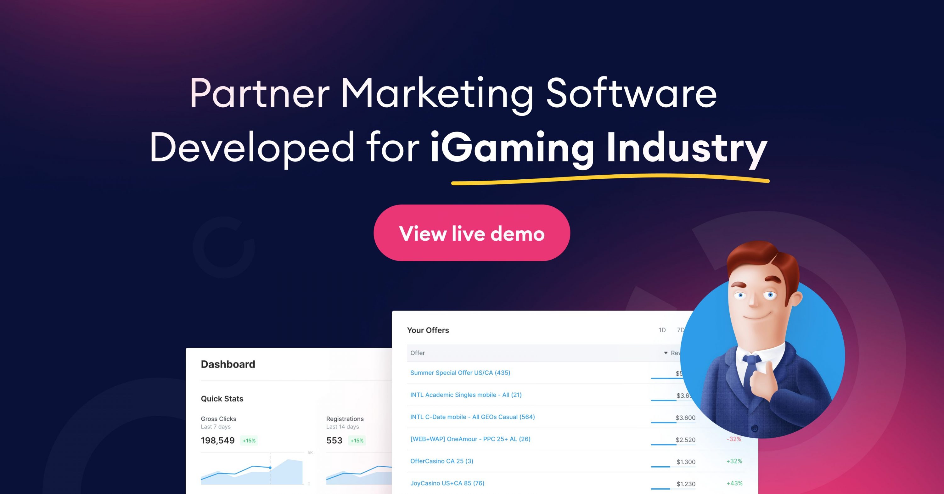 logiciel de marketing partenaire pour l'industrie igaming