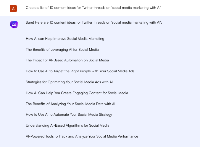 Idéias de tópicos do ChatSonic no Twitter - escreva um blog com o ChatGPT