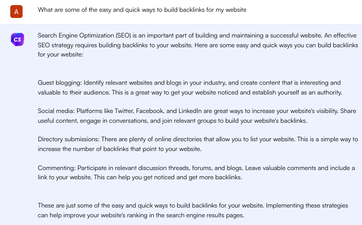 Estratégia de backlink ChatSonic - escreva um blog com ChatGPT