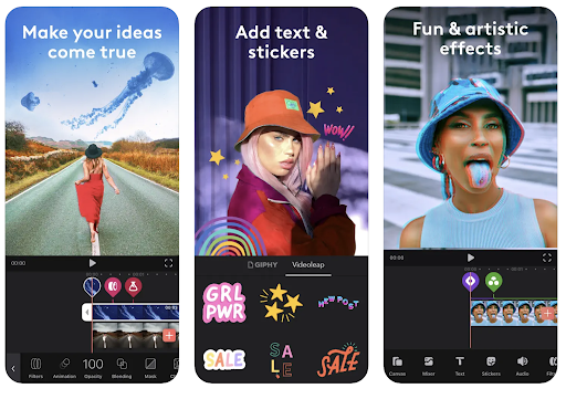 ตัวอย่างวิดีโอรูปแบบสั้นของ videoleap