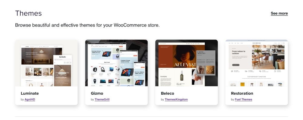 Temas da loja WooCommerce