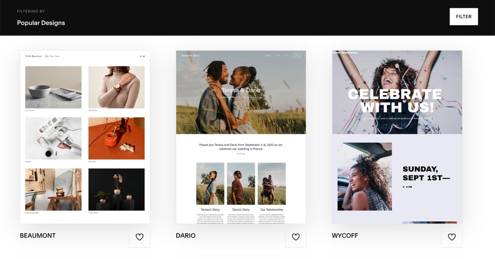 Modelos de tema do Squarespace