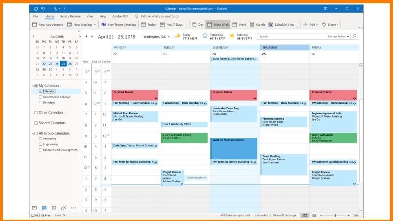 Microsoft Outlook Takvim Uygulaması