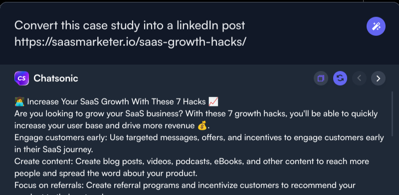 Reaproveitamento de conteúdo - casos de uso da extensão do Chrome ChatSonic