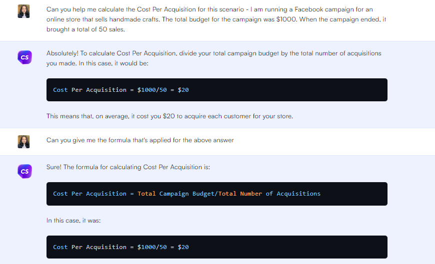 Подсказка ChatGPT для расчета стоимости приобретения - Подсказки ChatGPT для маркетинговых показателей