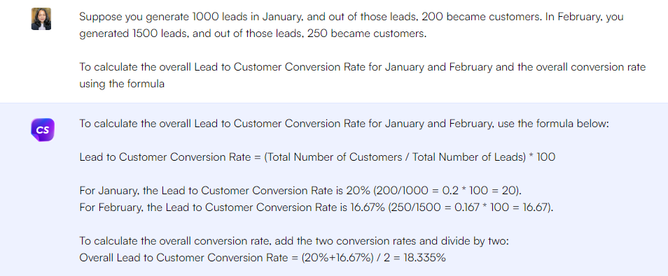 Подсказка ChatGPT для расчета конверсии лидов в клиентов - Подсказки ChatGPT для маркетинговых показателей