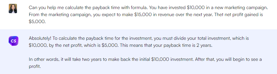 Invite ChatGPT pour calculer le temps de retour - Invites ChatGPT pour les métriques marketing
